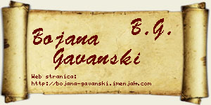 Bojana Gavanski vizit kartica